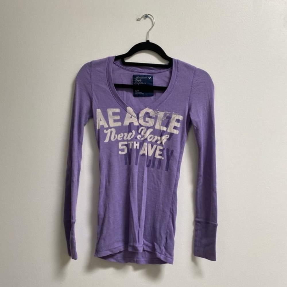 AEO Purple Graphic Tee